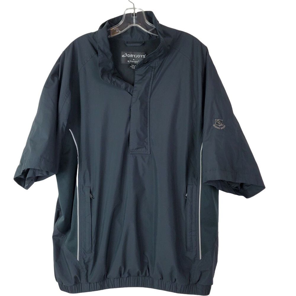 FootJoy Men's DryJoys Jacket Size Large Black Short Sleeve 1/4 Zip